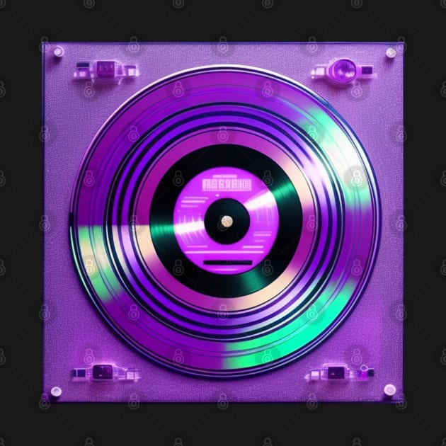 Holographic Purple DJ Turntable by musicgeniusart