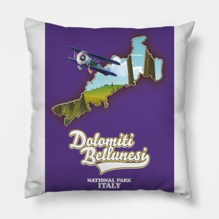 Dolomiti Bellunesi Italy National Park Map Pillow