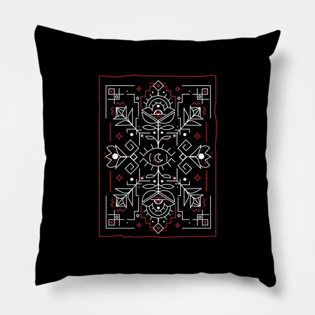 geometric flower Pillow by yoaz