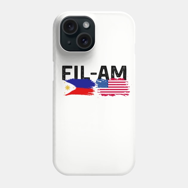 FIL-AM (Filipino American) w/Philippines Flag and American Flag Phone Case by Jedidiah Sousa