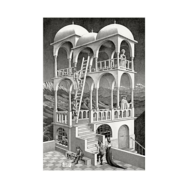 Belvedere Escher Art Print 1958 Imp-Art Poster Maurits Cornelis Escher Optical Illusion by ZiggyPrint