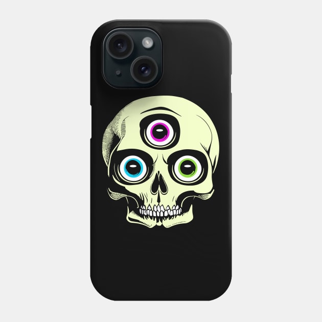 Psychic Third Eye Horror Skull Phone Case by AnOakEye