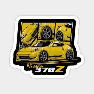 Yellow Nissan 370z JDM Car Magnet