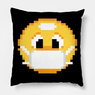 Masked Pixel Emoji Pillow