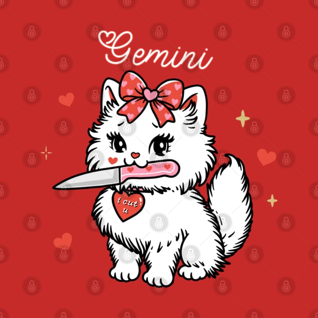 Gemini Sassy Valentines Kitty by moonstruck crystals