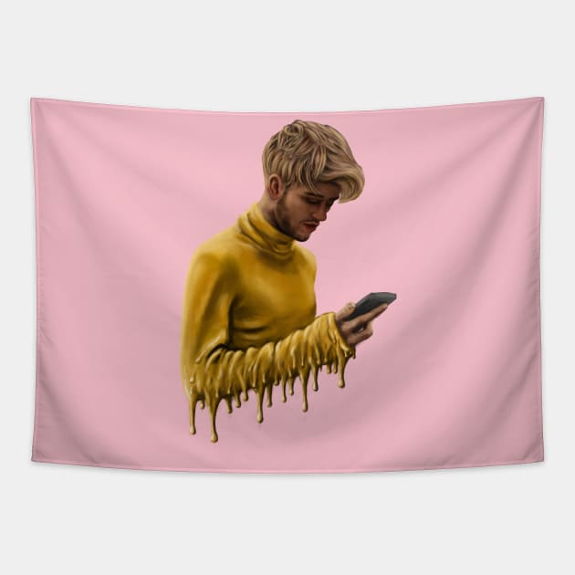 Stylized lil peep drawing Tapestry by jussi