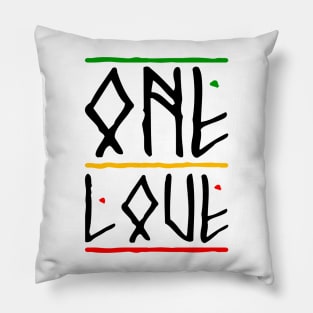 One Love Rasta Colors Reggae Pillow