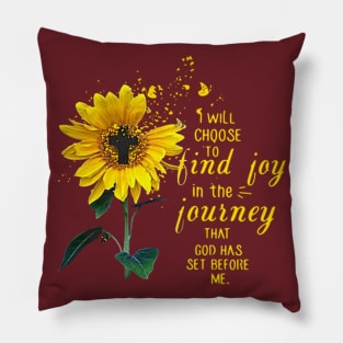 Christian Cross Sunflower God Quotes Pillow