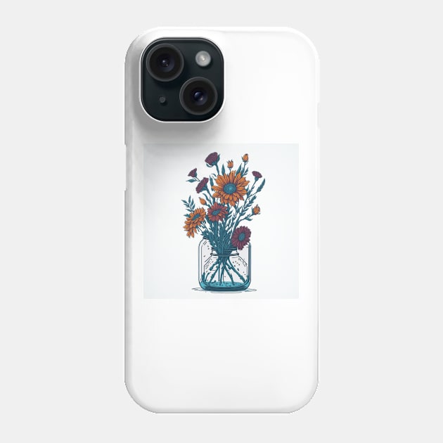 Flowers in a Mason Jar Phone Case by Yolanda.Kafatos