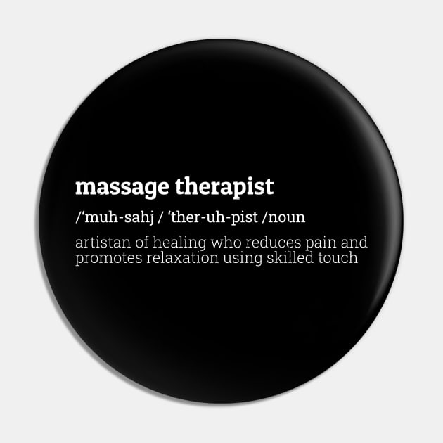 Massage Therapist - Definition Dictionary Style Pin by Morning Horny