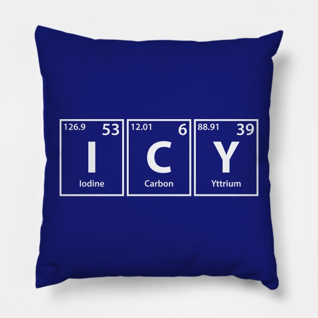 Icy (I-C-Y) Periodic Elements Spelling Pillow by cerebrands