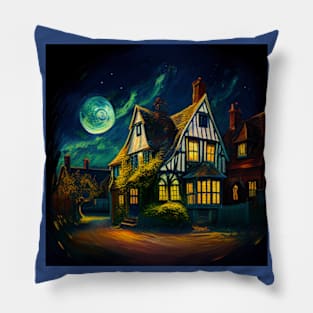 Starry Night Over Godric's Hollow Pillow