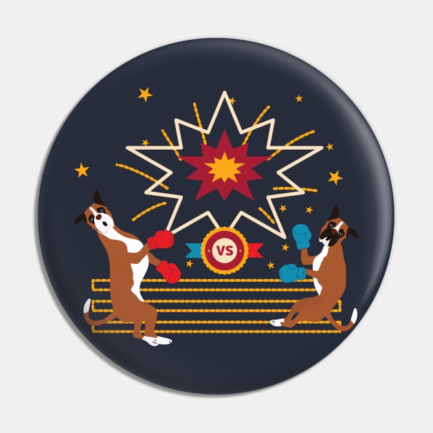 Boxing Boxer Dog Pin by LulululuPainting