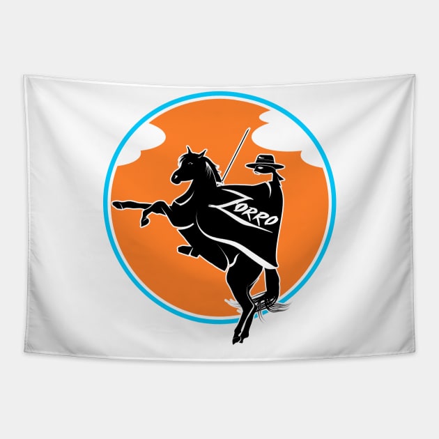 Zorro on a horse Tapestry by LICENSEDLEGIT