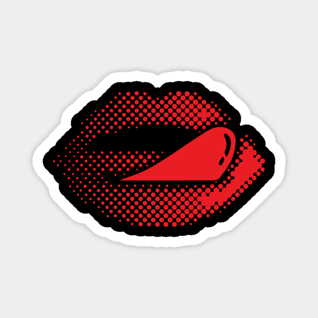 Red Lips Magnet by lkn