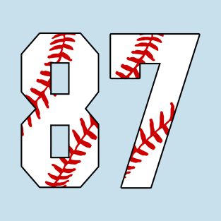 Baseball Number 87 #87 Baseball Shirt Jersey Favorite Player Biggest Fan T-Shirt