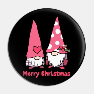 Merry Christmas a cute son and father gnomes Pin