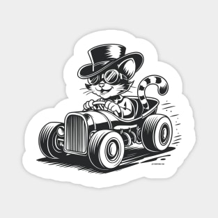 Hot Rod Cat Magnet