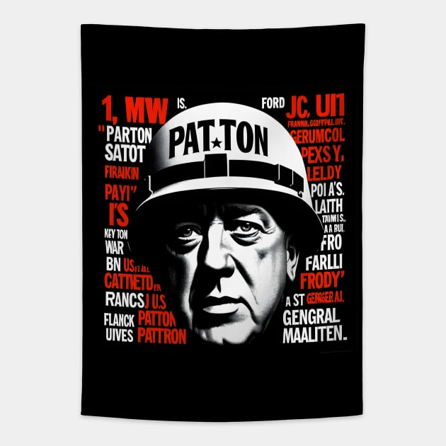 Digital Portrait of General George S. Patton, Jr. Tapestry by AlexBRD