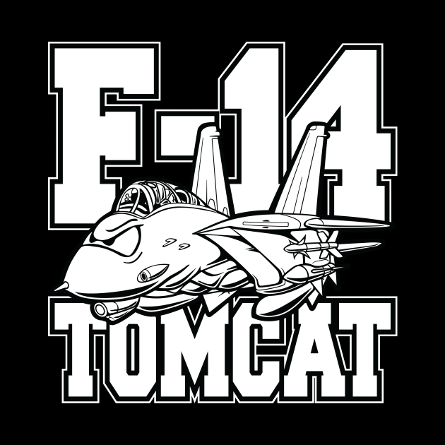 F-14 Tomcat Classic Fighter Jet Aircraft Cartoon by hobrath