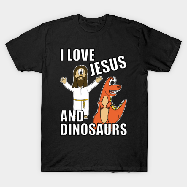 Discover I Love Jesus And Dinosaurs Funny Christian Humor - Jesus Dinosaur - T-Shirt