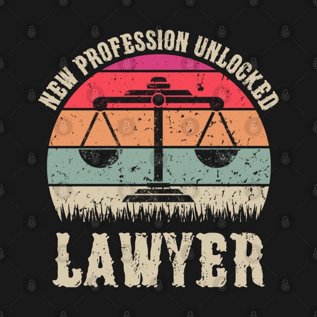 Vintage New Profession Unlocked Lawyer Funny Law School Gift by Marang