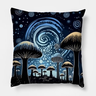 Starry Night Magic Mushroom Pillow