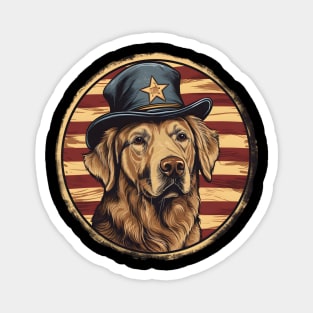 Golden Retriever 4th of July Magnet