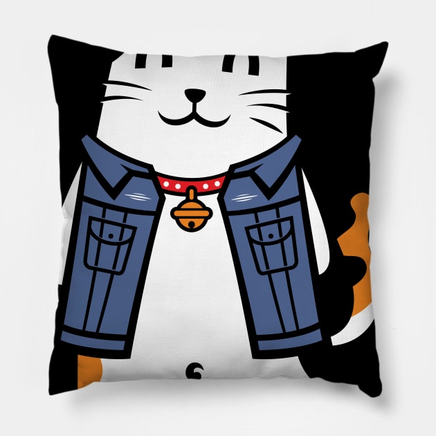 Cool Cat Pillow by CyberpunkTees