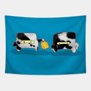 Cow Ninjas Tapestry