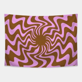 70s Retro Pink Brown Abstract Boho Tapestry