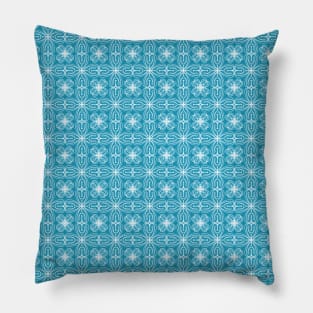 Frosty Floral Plaid Pillow