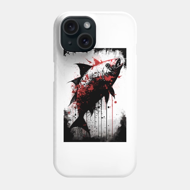 Pacu Fish Ink Painting Phone Case by TortillaChief