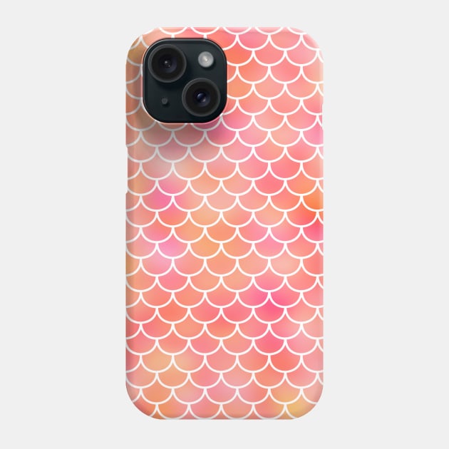 Pink, Orange, Yellow Mermaid Print Phone Case by PLLDesigns