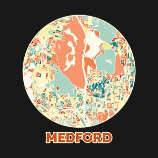 Medford Massachusetts map in mozaique colors T-Shirt
