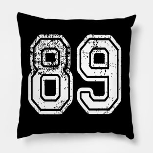 Number 89 Grungy in white Pillow