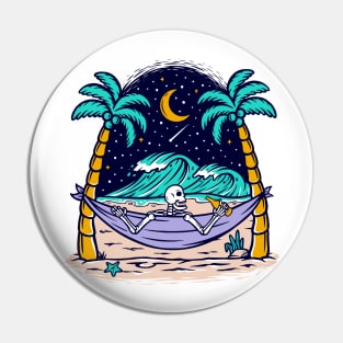 A skeleton spending the night by the sea Pin