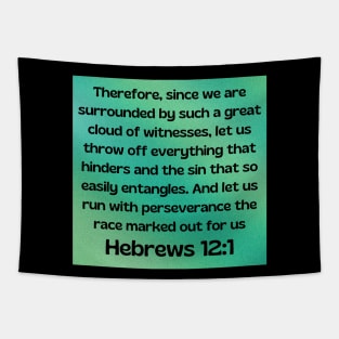 Bible Verse Hebrews 12:1 Tapestry