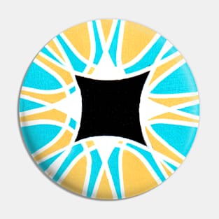 Inverted Blue Black Yellow Geometric Abstract Acrylic Painting VI Pin