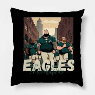 Philadelphia eagles football player graphic design cartoon style beautiful artwork Pillow