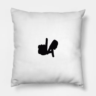 Small LA Hands Silhouette, Black Pillow