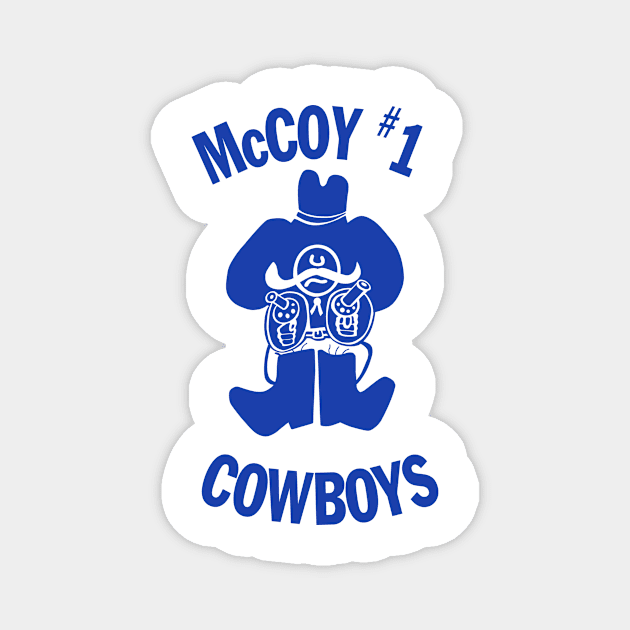 McCoy Elementary Cowboys Retro Vintage Blue Magnet by Fresh Fly Threads