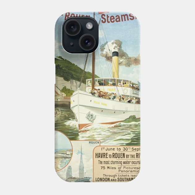 Havre-Rouen Steamship Coy. Vintage Poster 1895 Phone Case by vintagetreasure
