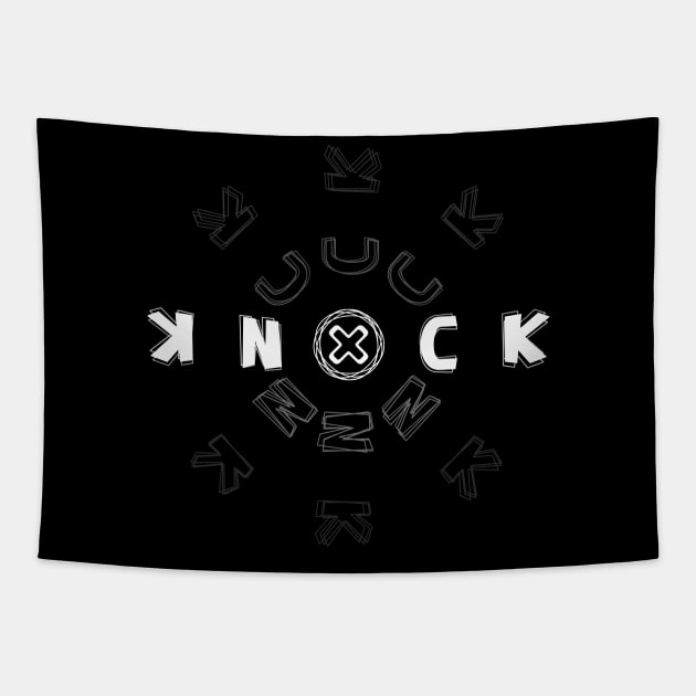 Knock Knock Zzz Uuu Tapestry by Brutall Prints