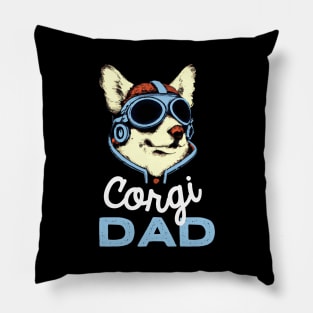 Corgi Dad Vintage Dog Owner Welsh Corgi Dog Father Pillow