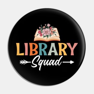 Floral Library Squad Librarian Bookworm Pin