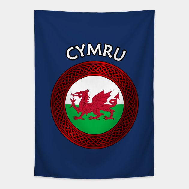 Cymru Flag & Celtic Knot Tapestry by Taylor'd Designs