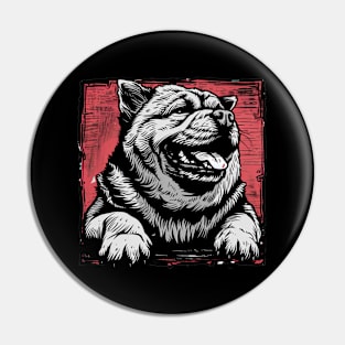 Retro Art Chow Chow Dog Lover Pin