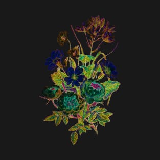 Black Panther Art - Glowing Flowers in the Dark 4 T-Shirt