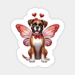 Valentine Fairy Boxer Dog Magnet